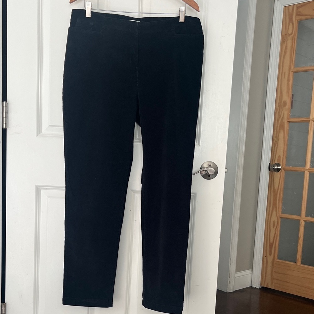 J. Jill Women's Black Straight Leg Corduroy Pants Sz 14